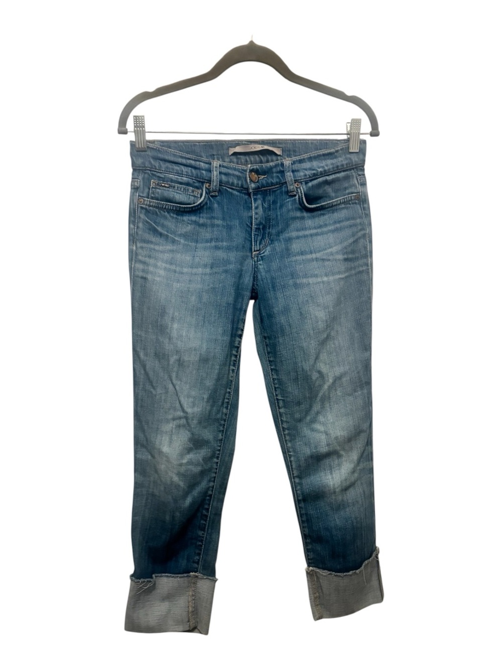 Joe's Jeans Boyfriend Cropped Cuffed Medium Blue Wash